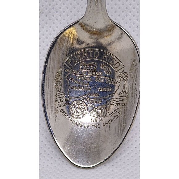 Puerto Rico Silver Decorative Spoon | Vintage Silver Collectible Souvenir - Picture 2 of 8